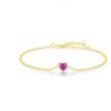 S925 Silver Love Red Diamond Bracelet Female