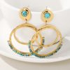 Retro Circle Natural Stone Earrings For Women