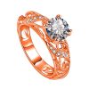 Zircon Ring Colorful Gold Four Claw Diamond