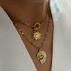 Fashion Titanium Steel SUNFLOWER Conch Fashion All-match Women's Necklace