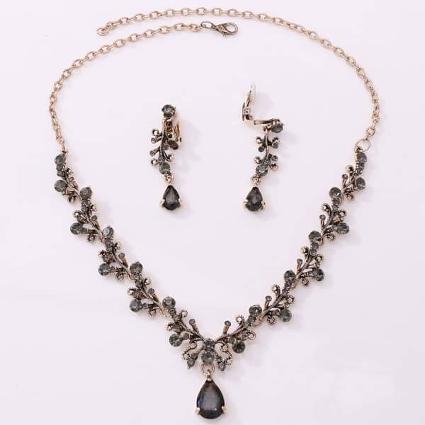 Bridal Rhinestone Zircon Earring Necklace