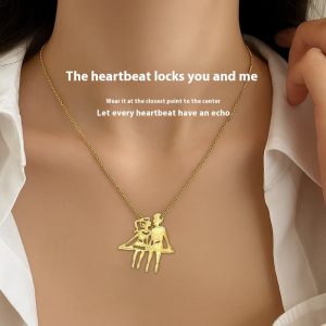 Fashion Stainless Steel 18K Gold Men And Women Couple Ins Style Necklace
