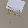 Niche Design Zircon Love Bear Stud Earrings Set