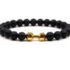 8mm Black Matte Volcanic Stone