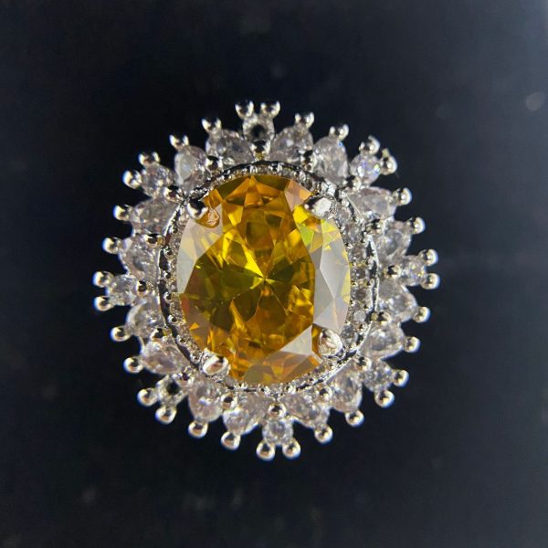 Micro-inlaid Zirconium Eye-catching Luxury Ring Female Plated 18K