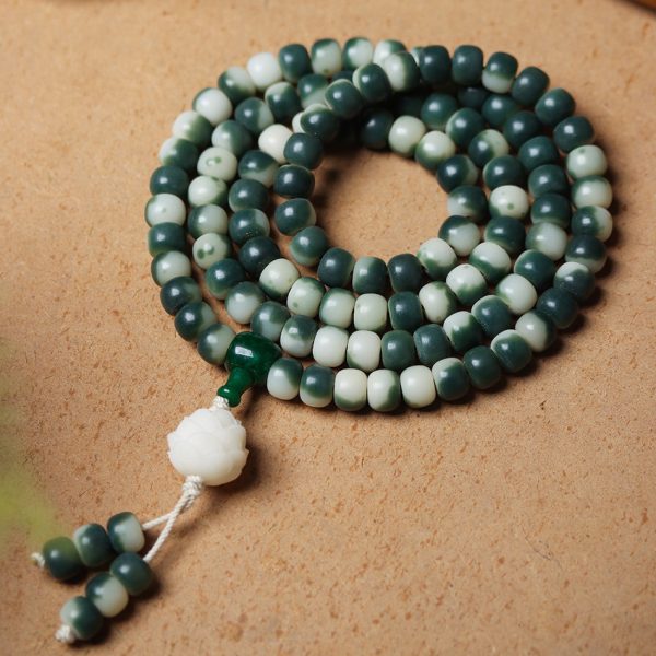 Lotus White Jade Bodhi Beads Bracelet