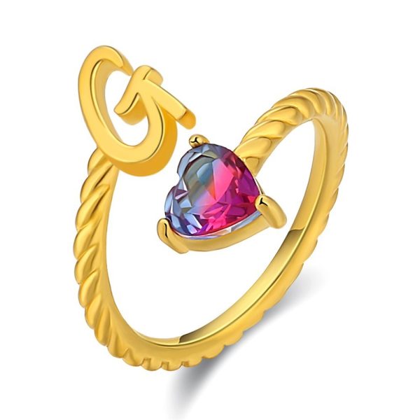 Creative Fashion Letter Love Heart-shaped Ring