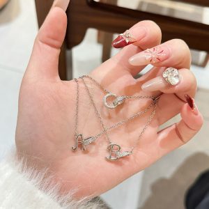 Women's 26-letter Necklace With Diamond Titanium Steel No Fading Clavicle Chain