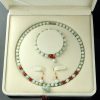 Freshwater Pearl Necklace Set Emerald A Cargo Three-piece Set