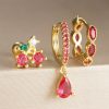 Water Drop Ear Studs Geometric Horse Eye Zircon 3-piece Set
