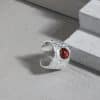 Honggang Stone Openning Silver Ring