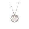 White Chalcedony Safety Lock Necklace Women