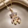 Bear Zircon Pendant Temperament Entry Lux Necklace
