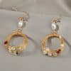 Hand-wrapped natural stone earrings