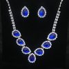 The New Bride Jewelry Color Diamond Earrings Necklace Fashion Necklace Set Can Be Customized