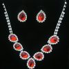 The New Bride Jewelry Color Diamond Earrings Necklace Fashion Necklace Set Can Be Customized