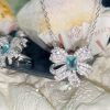 Jewelry Personality Butterfly Necklace Female Plated 18K Pendant Emerald