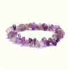 Natural Stone Amethyst Crystal Bud Irregular Rough Stone Necklace