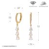 S925 Sterling Silver Inlaid Zircon Water Drop Ring Shaped Earrings
