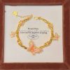 Alluvial Gold Enamel Purple Sweet Star Pendant Butterfly Bracelet