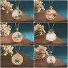 Color-preserving Gold-plated Hetian Jade Peace Buckle Retro Collarbone Necklace Female Niche