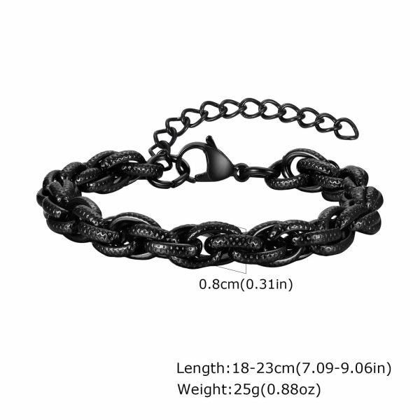 Twist Bracelet Vintage Old Made Male Gray Ornament