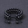 Natural Stone Frosted Stone Beaded Bracelet Iron Ore Double Wrap Braided Bracelet