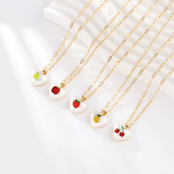 Temperament Girlish Heart Necklace FHearts Fruit Pendant