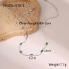 RETRO Geometric Square Zircon Necklace Stainless Steel Necklace Chain Like Flat Snake