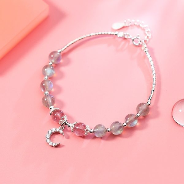 Natural Moonstone Single Circle Handmade Bracelet