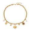 Niche Love Inlaid Pearl Gem Same Design Pendant Chain