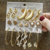 Metal Circle Chain Earrings Set Of Six Sets