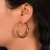 Popular Exaggerated Stainless Steel Circle Woven Earrings