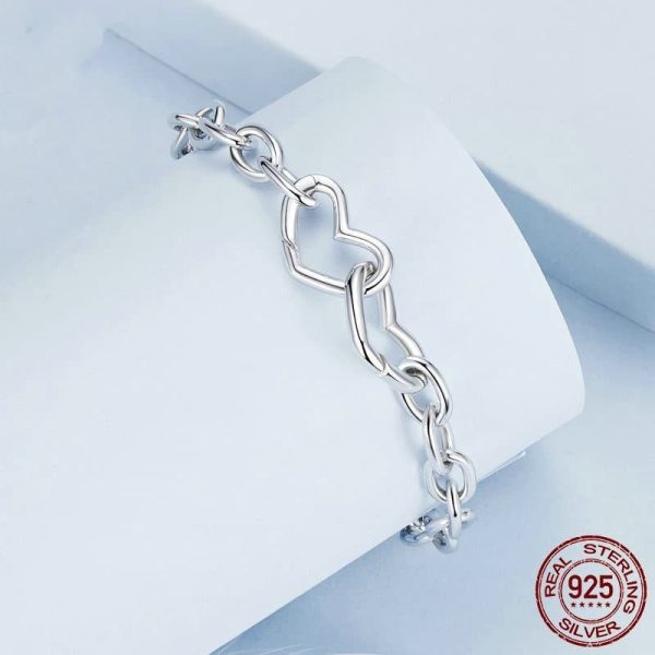 Personality Trend Doppel Herz-phase Buckle Bracelet For Men And Women