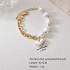 Heart Bracelet Stainless Steel Gold-plated Pearl Handmade Chain