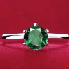 Six-claw 1 Karat Rhinestone Ring Moissanite Open Female Ring