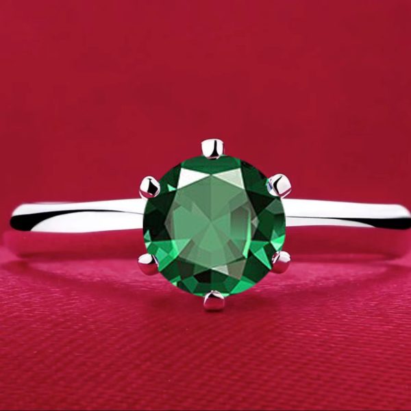 Six-claw 1 Karat Rhinestone Ring Moissanite Open Female Ring