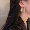 Silver Needle Cross Circle Crystal Earrings Retro Wild Personality
