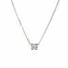 Simple Four-claw Single Diamond Pendant Female Temperament Titanium Steel Necklace