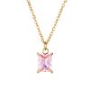 Gold Plating Simple Square Pendant Necklace For Women