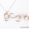 Fashion Qing New Style Jewelry Heart-shaped Pendant Necklace Earrings Two-piece Set