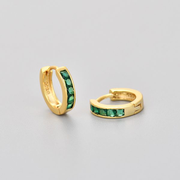 European And American Simple Circle Zircon Earrings