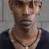 Men's Hip-hop Retro Black Agate Lock Pearl Necklace