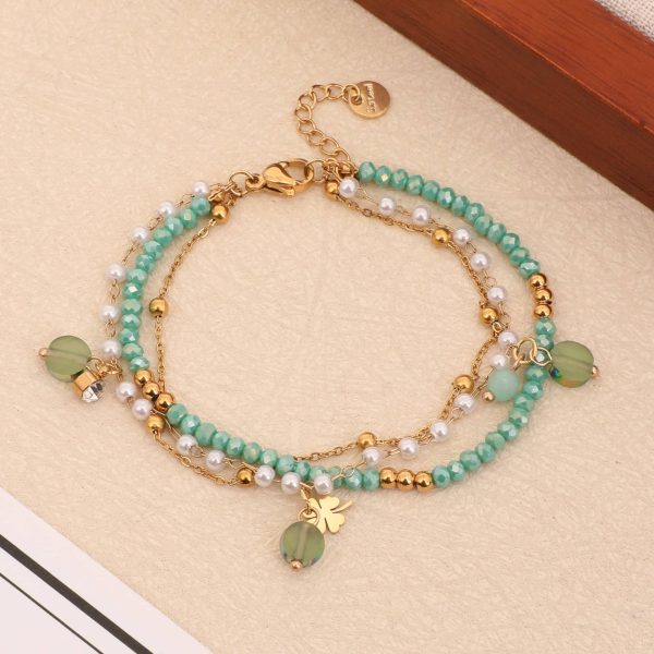Titanium Steel Beaded Multi-layer Crystal Bracelet String