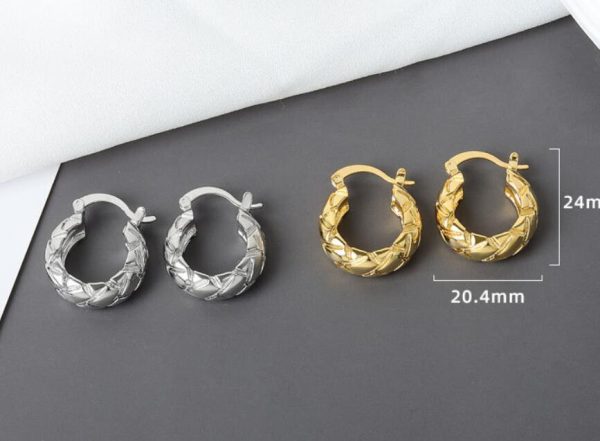 Fashionable All-match Diamond Circle Copper Earrings