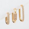 Micro Inlaid Zircon Ear Clip Geometric Three-piece Set