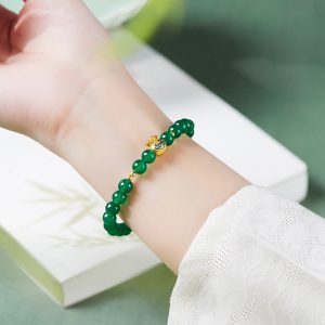 High Grade Green Beads String Women Bracelet