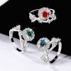 Moissanite Ring Women's Sterling Silver Platinum Niche