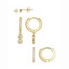 Simple Circle Pendant Earrings Inlaid Zircon