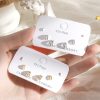 Women's Fashion Geometric Zircon Earrings Set